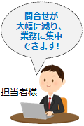 問い合わせが大幅り減り、業務に集中できるようになります。